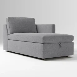 Open Box: Harris Right-Arm Storage Chaise - Performance Distressed Velvet Pewter