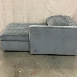 Open Box: Harris Right-Arm Storage Chaise - Performance Distressed Velvet Pewter