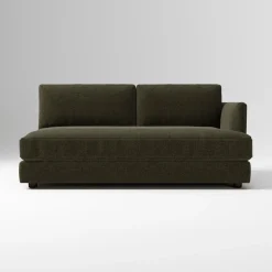 Open Box: Haven Extra Deep Right-Arm 2 Seater Sofa Bench - Performance Distressed Velvet Juniper