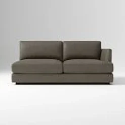 Open Box: Haven Right-Arm 2 Seater Sofa - Ludlow Leather Gray Smoke