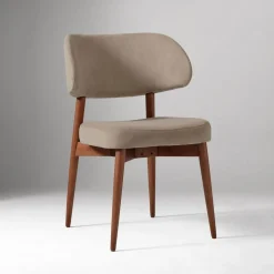 Open Box: Hyde Dining Chair - Deluxe Velvet Clay, Cool Walnut