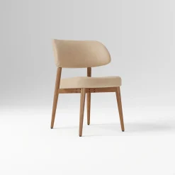 Open Box: Hyde Dining Chair - Ludlow Leather Sand, Cool Walnut