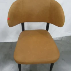 Open Box: Hyde Leather Dining Chair - Ludlow Leather Sesame, Smoked Oak