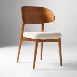 Open Box: Hyde Plywood Back Dining Chair - Performance Distressed Velvet Sand, Cool Walnut