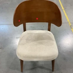 Open Box: Hyde Plywood Back Dining Chair - Performance Distressed Velvet Sand, Cool Walnut