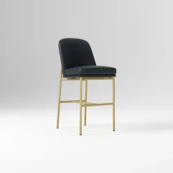Open Box: Jack Metal Frame Counter Stool (26") - Sierra Leather Navy, Champagne Bronze