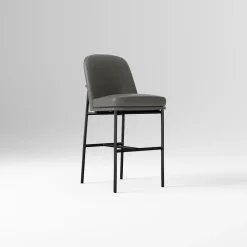 Open Box: Jack Metal Frame Leather Counter Stool (26") - Sierra Leather Fog, Dark Bronze