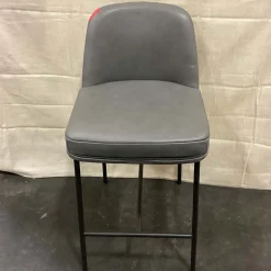 Open Box: Jack Metal Frame Leather Counter Stool (26") - Sierra Leather Fog, Dark Bronze