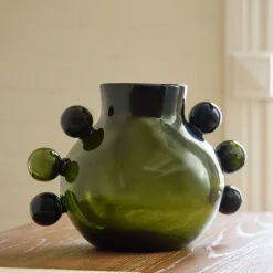 Open Box: Jade Artisanal Glass Vase (8.2"H) - Green
