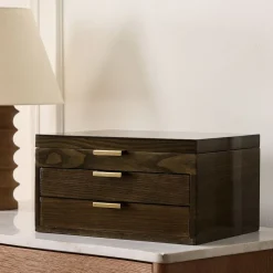 Open Box: Julieta Wood Jewelry Box, Grand (7.5"H) - Green