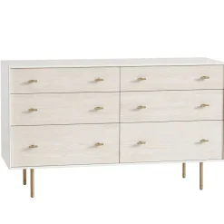 Open Box: Kids Modernist 6-Drawer Dresser (56") - White, Winter Wood