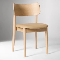 Open Box: Lalia Dining Chair - Ludlow Leather Sand, Blonde