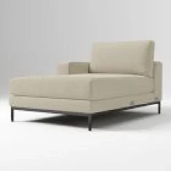 Open Box: Landon Left-Arm Chaise - Performance Chenille Crossweave Sand, Textured Antique Bronze