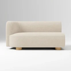 Open Box: Laurent Left-Arm 2 Seater Sofa - Performance Distressed Velvet Sand, Blonde