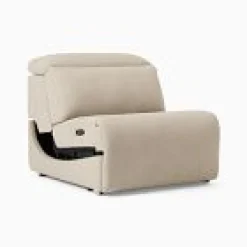 Open Box: Leo Motion Reclining Armless Single - Performance Washed Canvas Sand