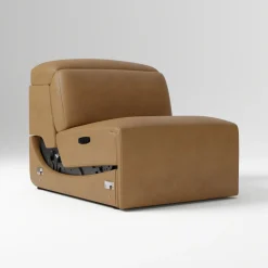 Open Box: Leo Motion Reclining Leather Motion Armless Single - Ludlow Leather Sesame