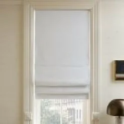 Open Box: Linen Cordless Roman Blackout Shade (21"W x 48"L) - White