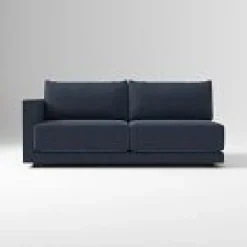 Open Box: Melbourne Left-Arm 2 Seater Sofa - Performance Chenille Tweed Midnight