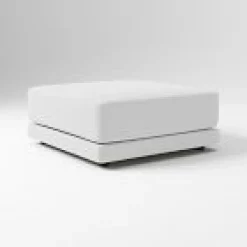 Open Box: Melbourne Ottoman (40") - Performance Velvet, Frost Gray