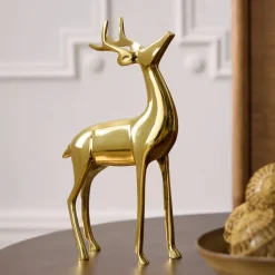 Open Box: Metal Object, Standing Reindeer - Brass