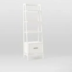 Open Box: Mid-Century Bookshelf, Narrow Tower (22") - White