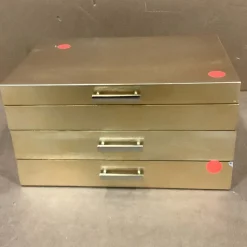 Open Box: Mid-Century Champagne Lacquer Jewelry Box, Grand (7.25"H)