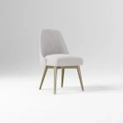 Open Box: Mid-Century Office Chair - Performance Chenille Tweed Frost Gray, Blackened Brass