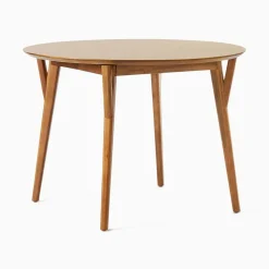 Open Box: Mid-Century Rounded Extendable Dining Table (42"-60" Seats 4-6) - Acorn