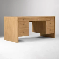 Open Box: Miles Executive Desk (64") - Toasted Oak