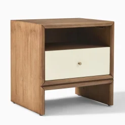 Open Box: Miles Nightstand (22") - Ivory Lacquer and Toasted Oak