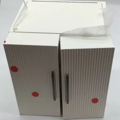 Open Box: Modern Fluted Jewelry Box, Cube (10"H) - White