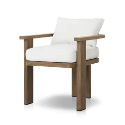 Open Box: Monet Outdoor Dining Armchair - Alessi Linen, Toasted Brown