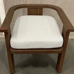 Open Box: Monet Outdoor Dining Armchair - Alessi Linen, Toasted Brown