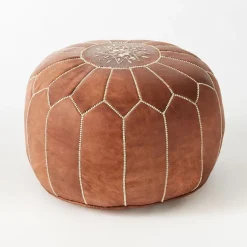 Open Box: Moroccan Pouf, Small (20"D x 14"H) - Tan
