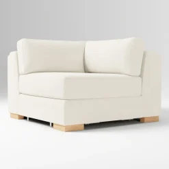 Open Box: Nassau Extra Deep Sectional, Corner - Performance Yarn Dyed Linen Weave Alabaster