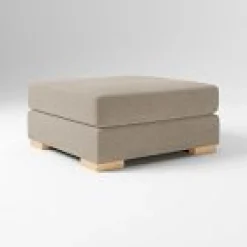 Open Box: Nassau Ottoman (38") - Performance Distressed Velvet Mocha, Blonde