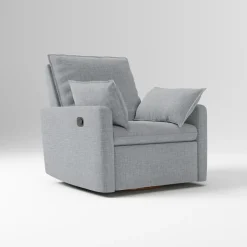 Open Box: Paxton Pillow Manual Swivel Glider Recliner - Performance Yarn Dyed Linen Weave Graphite