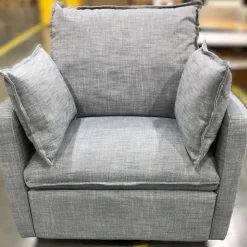 Open Box: Paxton Pillow Manual Swivel Glider Recliner - Performance Yarn Dyed Linen Weave Graphite