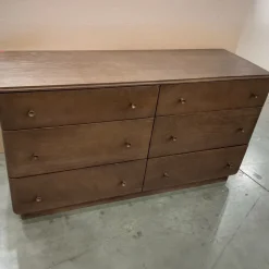 Open Box: Pierce & Ward Burl Wood 6-Drawer Dresser (60") - Claro