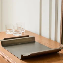 Open Box: Pierce & Ward Metal Tray - Claro, Antique Silver