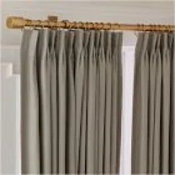 Open Box: Pleated European Flax Linen Blackout Curtain (48"W x 96"L) - Warm Gray Melange