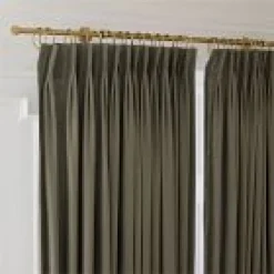 Open Box: Pleated European Flax Linen Light Filtering Curtain (48"W x 108"L) - Steel Blue