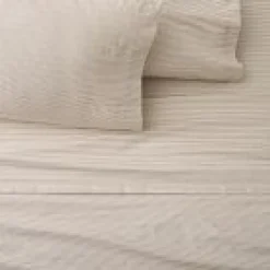 Open Box: Printed Pinstripe Sheet Set, Full - Camel