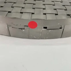Open Box: Round Metal Woven Tray - Brushed Nickel