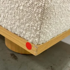 Open Box: Round Plinth Legs Storage Bench (55") - Cream Knoll, Buff Oak