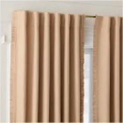 Open Box: Ruffle Linen Blackout Curtain (48"W x 108"L) - Sandalwood
