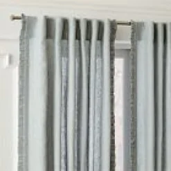 Open Box: Ruffle Linen Light Filtering Curtain (48"W x 96"L) - Chambray