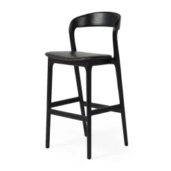 Open Box: Scooper Ash Wood Leather Bar Stool (30") - Sonoma Black