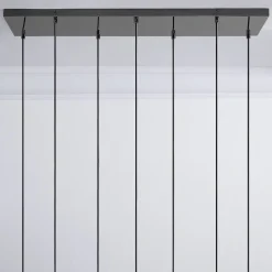 Open Box: Sculptural Glass 7 Light Linear Canopy Base Only - Antique Bronze
