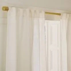 Open Box: Sheer European Flax Linen Curtain (48"W x 120"L) - Alabaster